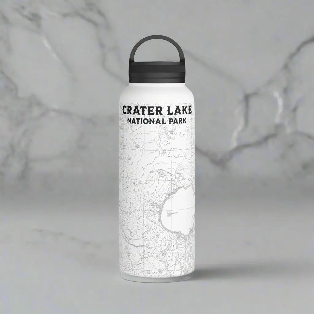 Crater Lake National Park Topographic Stainless Steel Water Bottle Handle Lid - Park Service Apparel