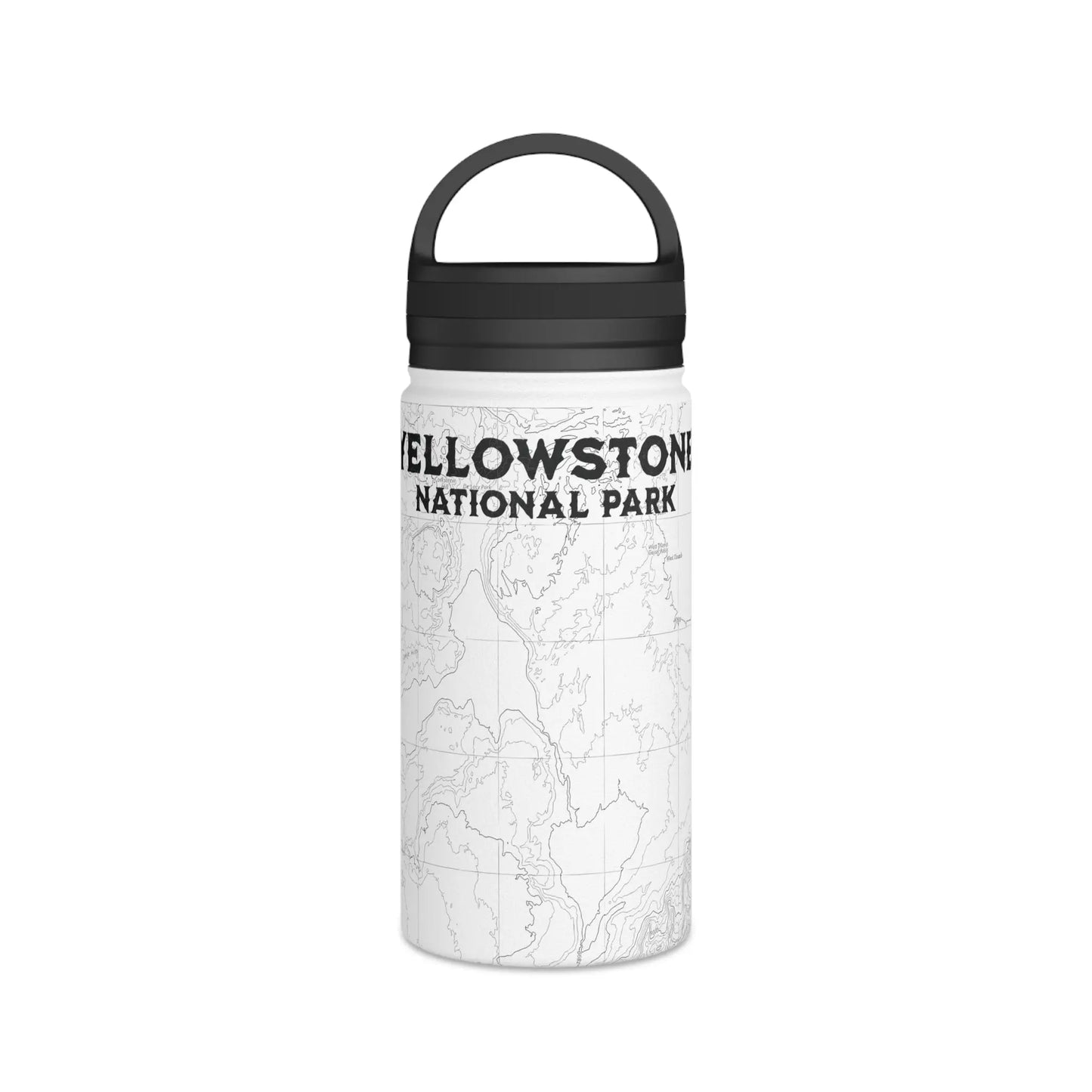 Yellowstone National Park Topographic Stainless Steel Water Bottle (3 Lid Options, 3 sizes) - Park Service Apparel