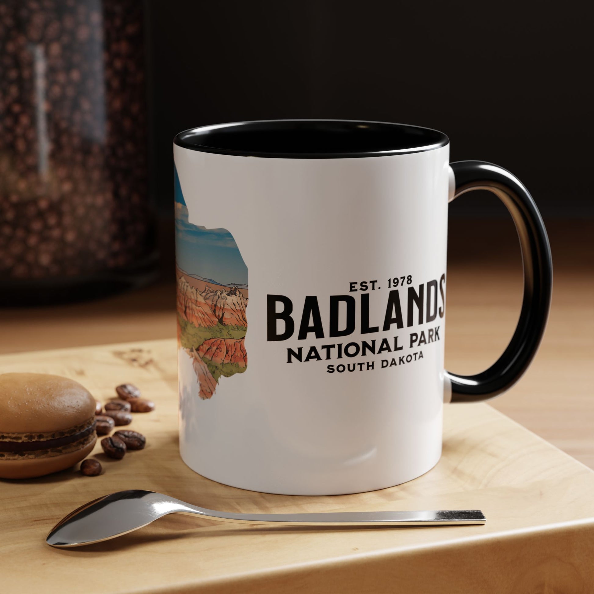 Badlands National Park Accent Coffee Mug 11oz 15oz South Dakota Buffalo Blue Black Pink Red Outdoor Inspired Printify