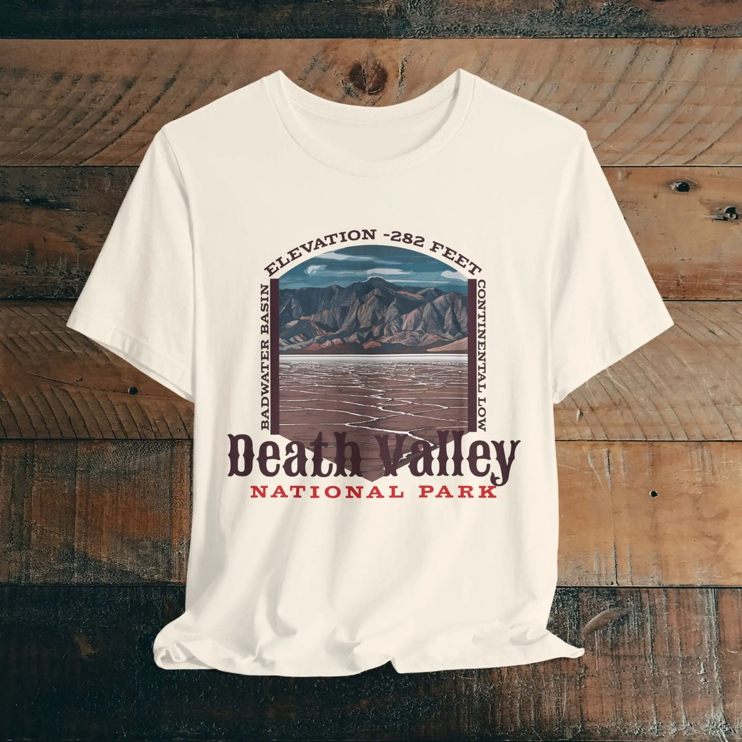 Death Valley National Park Unisex Jersey Tee Airlume Cotton Badwater Basin - Park Service Apparel