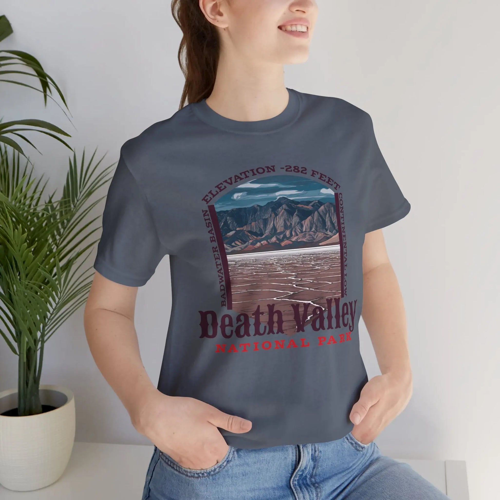 Death Valley National Park Unisex Jersey Tee Airlume Cotton Badwater Basin - Park Service Apparel