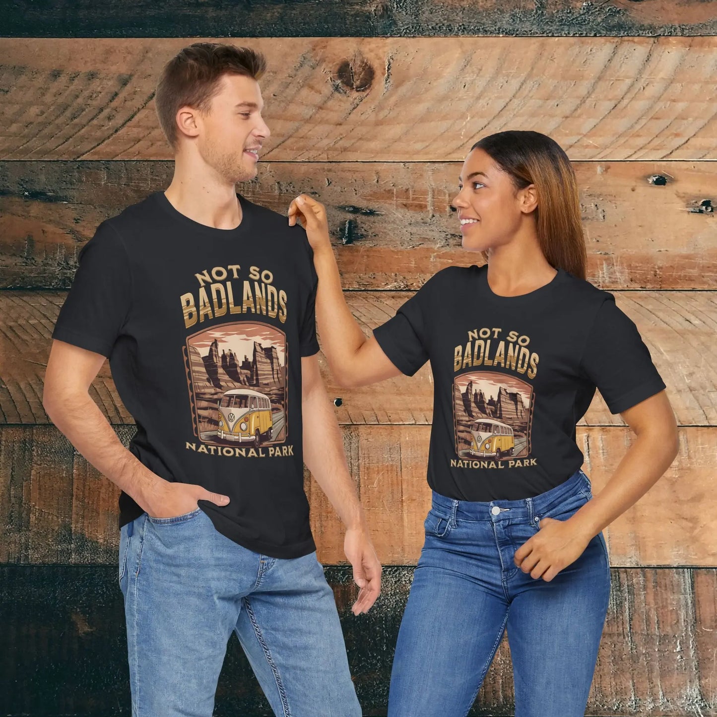 Not So Bad Badlands National Park Unisex Fit Soft T-shirt VW Bus - Park Service Apparel