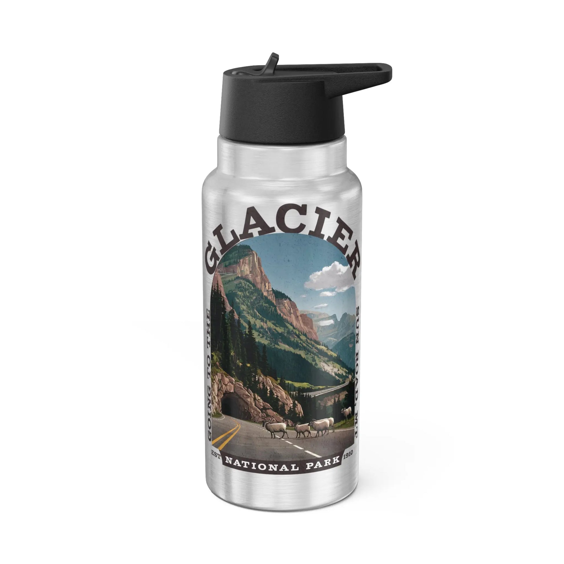 Glacier National Park Insulated Water Bottle Tumbler 32oz Going to the Sun - Park Service Apparel
