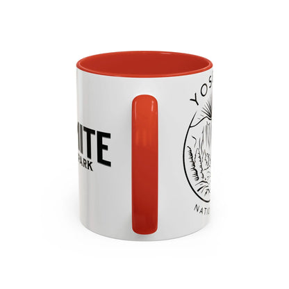 Yosemite National Park Line Art Accent Coffee Mug 11oz 15oz Blue Black Pink Red - Park Service Apparel
