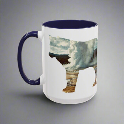 Yellowstone National Park Wolf Accent Coffee Mug 11oz 15oz Printify