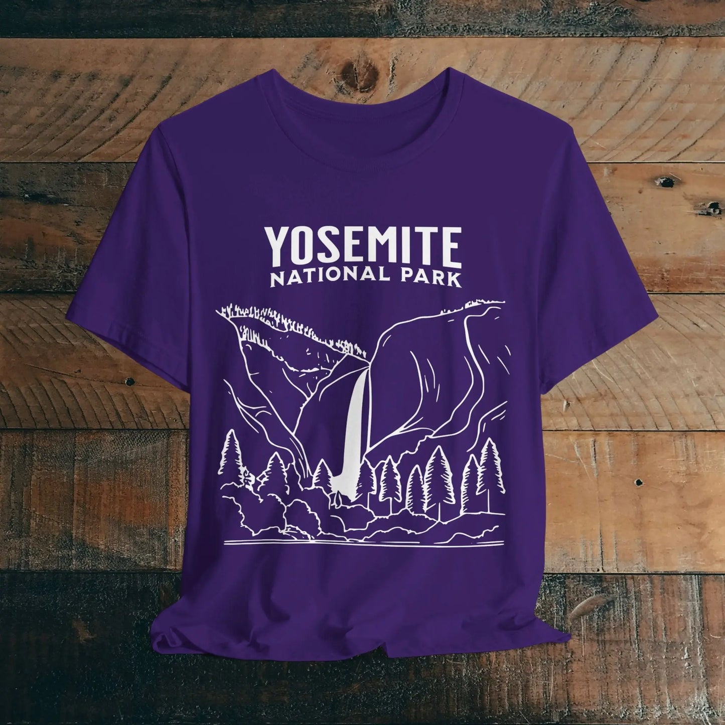 Yosemite National Park Falls Minimalist Art Unisex T-Shirt - Park Service Apparel