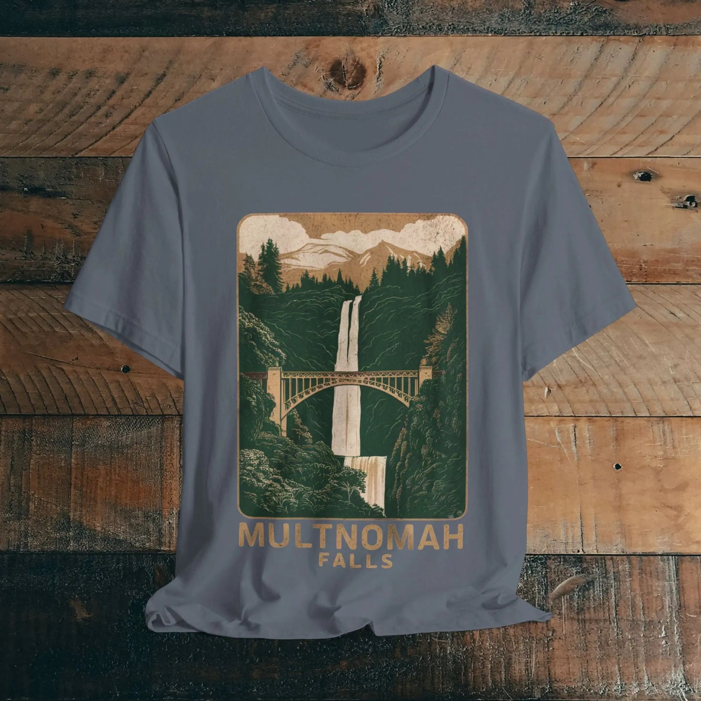 Multnomah Falls Oregon Unisex Fit Soft T-shirt Columbia River Gorge - Park Service Apparel