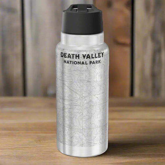 Death Valley National Park Badwater Basin Topographic Insulated Water Bottle Tumbler 32oz - Park Service Apparel