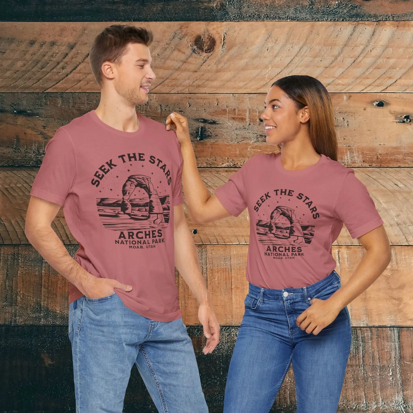 Arches National Park Unisex Fit Short Sleeve Tee Seek The Stars - Park Service Apparel