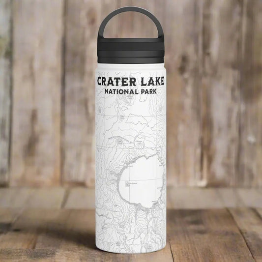 Crater Lake National Park Topographic Stainless Steel Water Bottle Handle Lid - Park Service Apparel