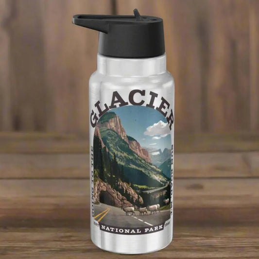Glacier National Park Insulated Water Bottle Tumbler 32oz Going to the Sun - Park Service Apparel