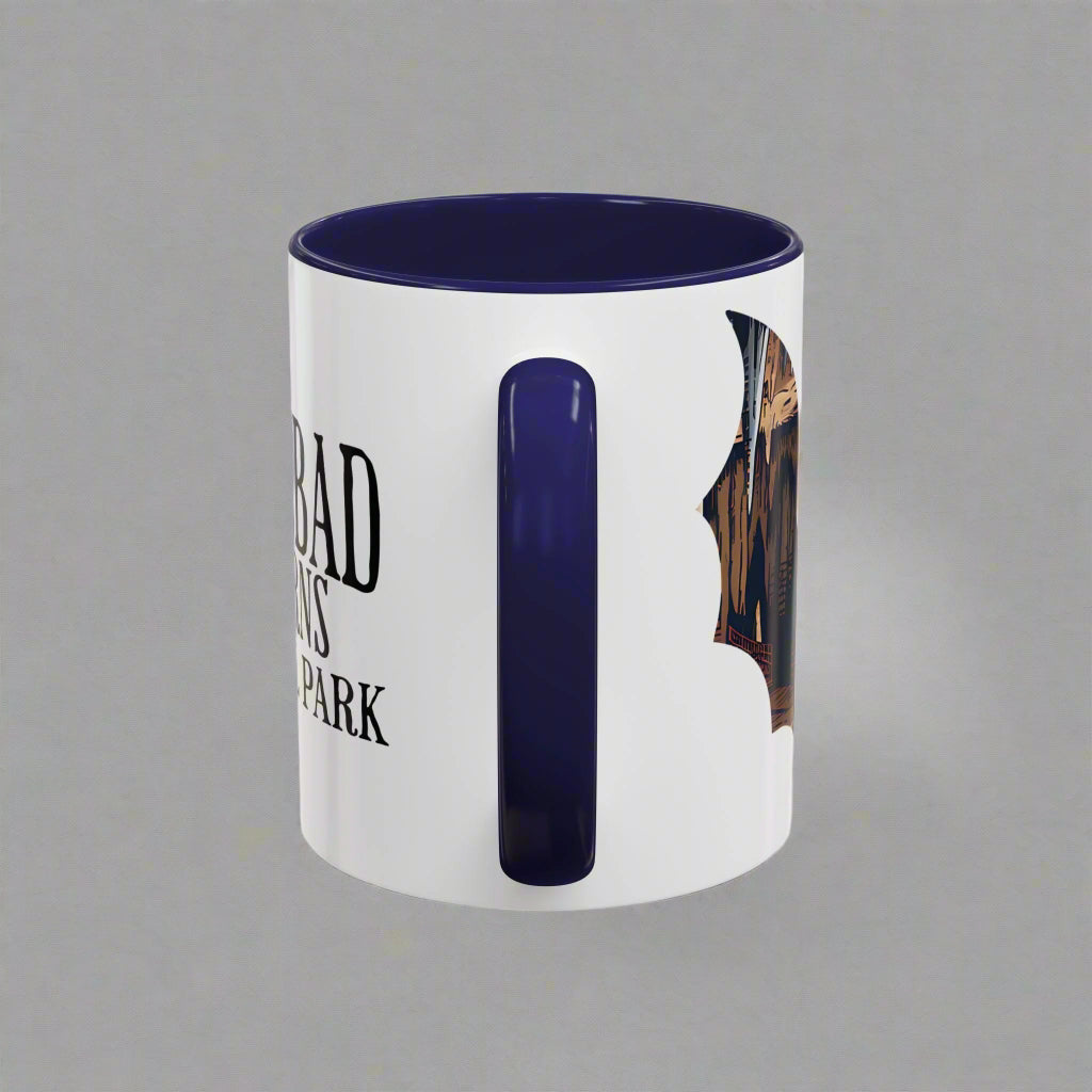 Carlsbad Caverns National Park Colored Coffee Mug 11oz 15oz Colorful Bat Cup Light Blue, Navy, Black, Pink, Red Printify