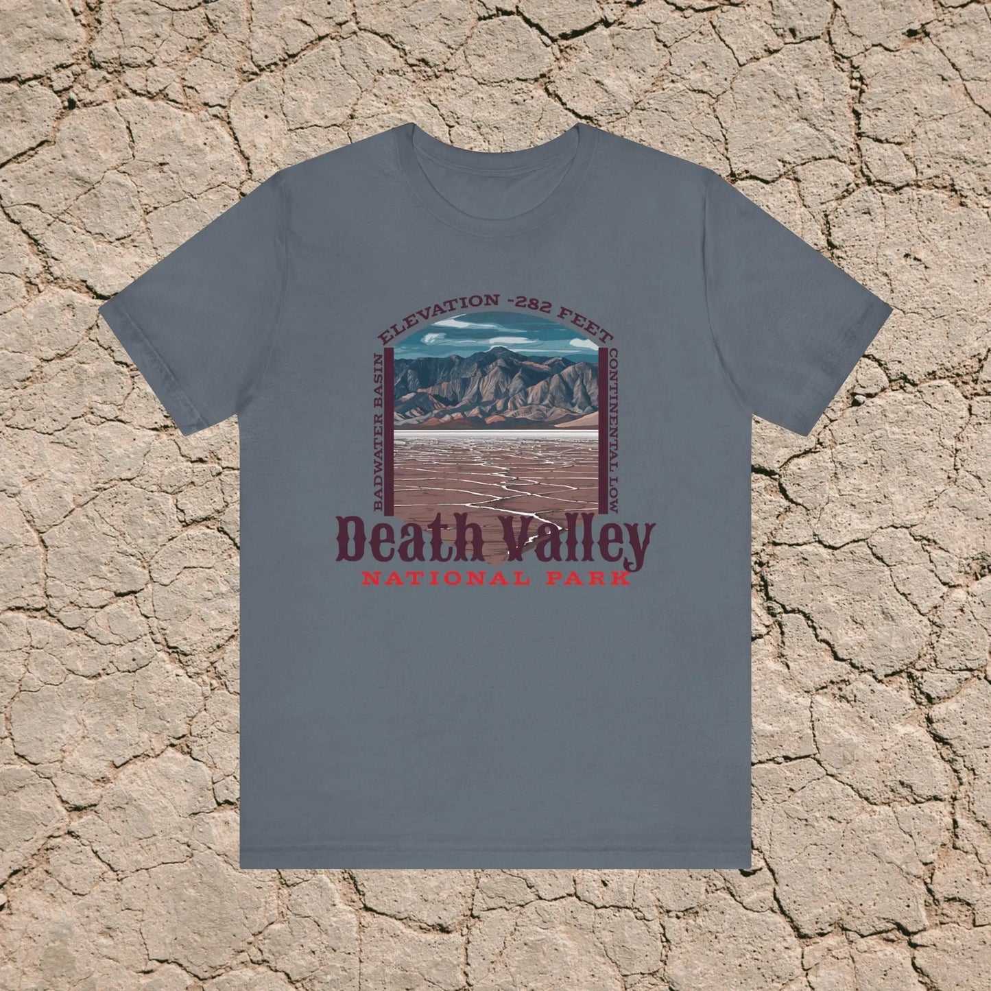 Death Valley National Park Unisex Jersey Tee Airlume Cotton Badwater Basin - Park Service Apparel