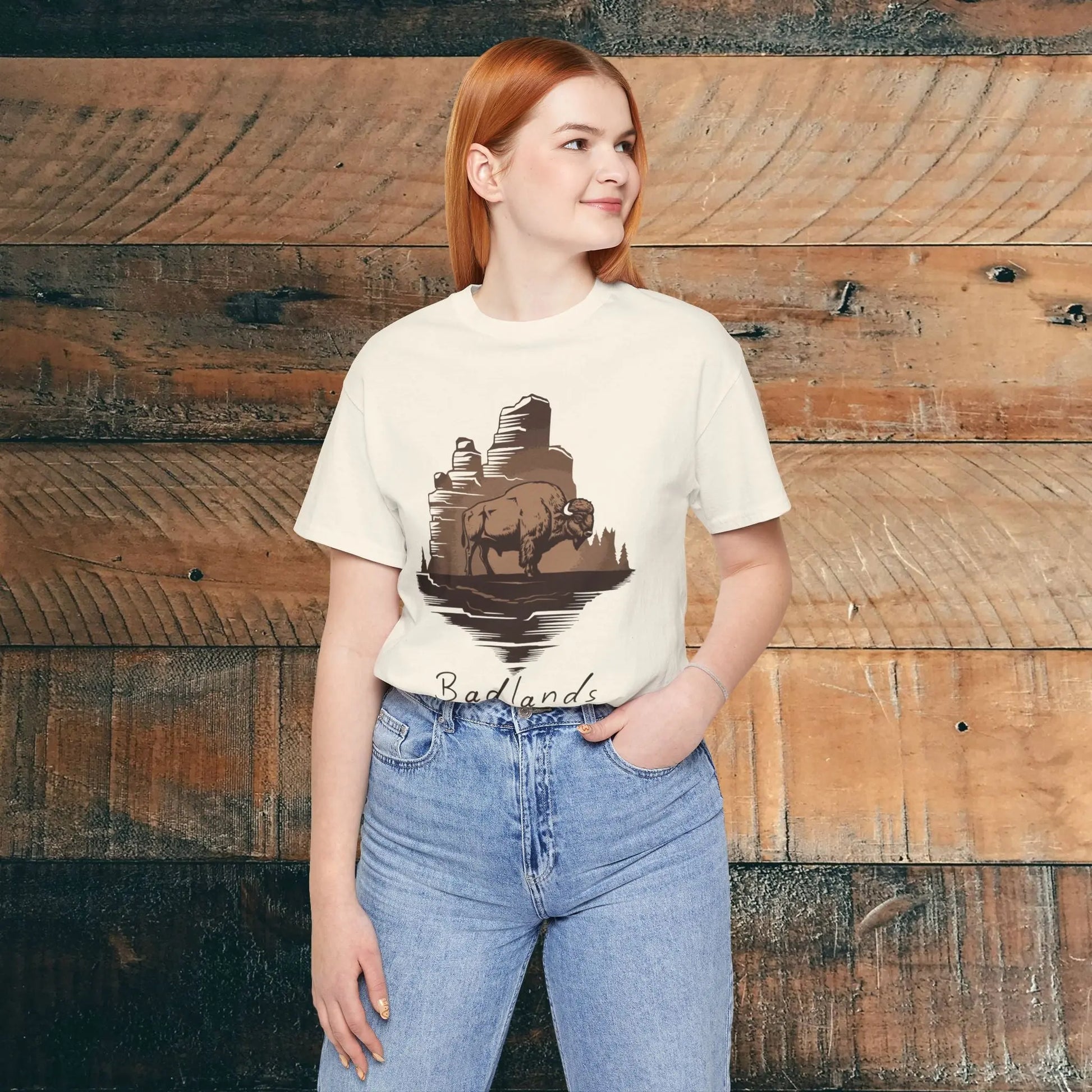 Badlands National Park Unisex Fit Soft T-shirt Roaming Buffalo Tee - Park Service Apparel