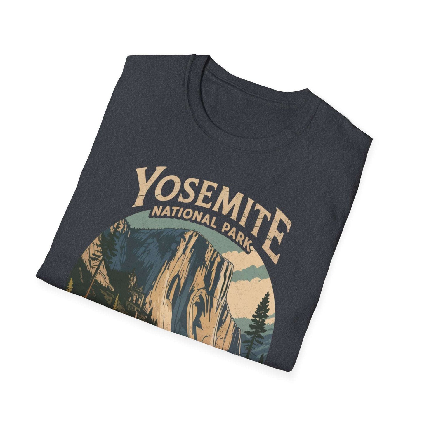Yosemite Valley El Capitan Unisex Fit Soft T-Shirt T-Shirt Printify Dark Heather Grey XS