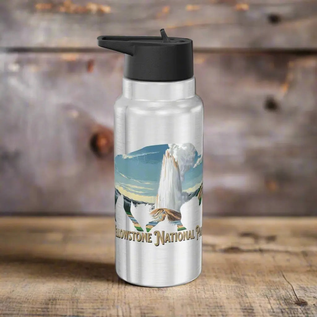 Yellowstone National Park Insulated Water Bottle Tumbler 32oz Buffalo Geyser - Park Service Apparel