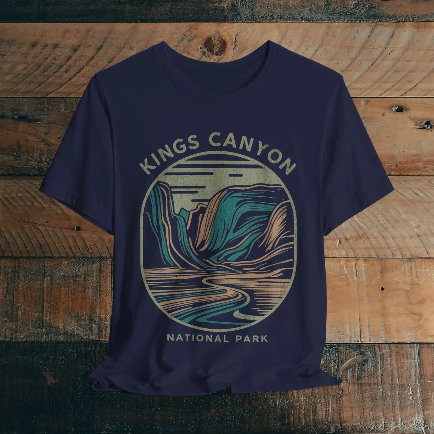 Kings Canyon National Park Unisex Fit Soft T-Shirt  Line Art - Park Service Apparel