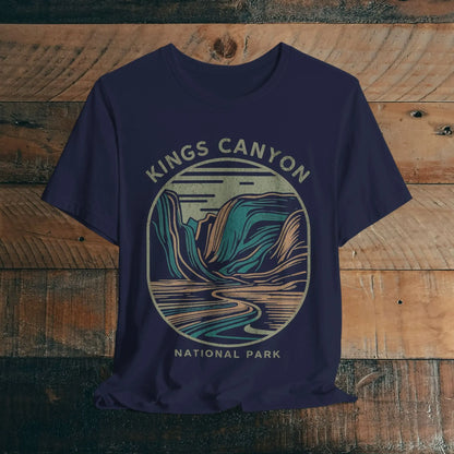 Kings Canyon National Park Unisex Fit Soft T-Shirt  Line Art - Park Service Apparel