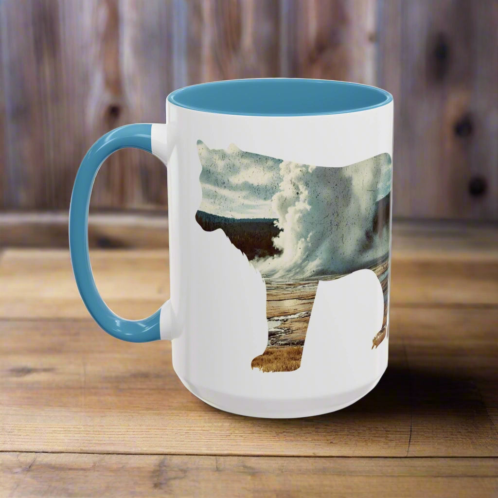 Yellowstone National Park Wolf Accent Coffee Mug 11oz 15oz Printify