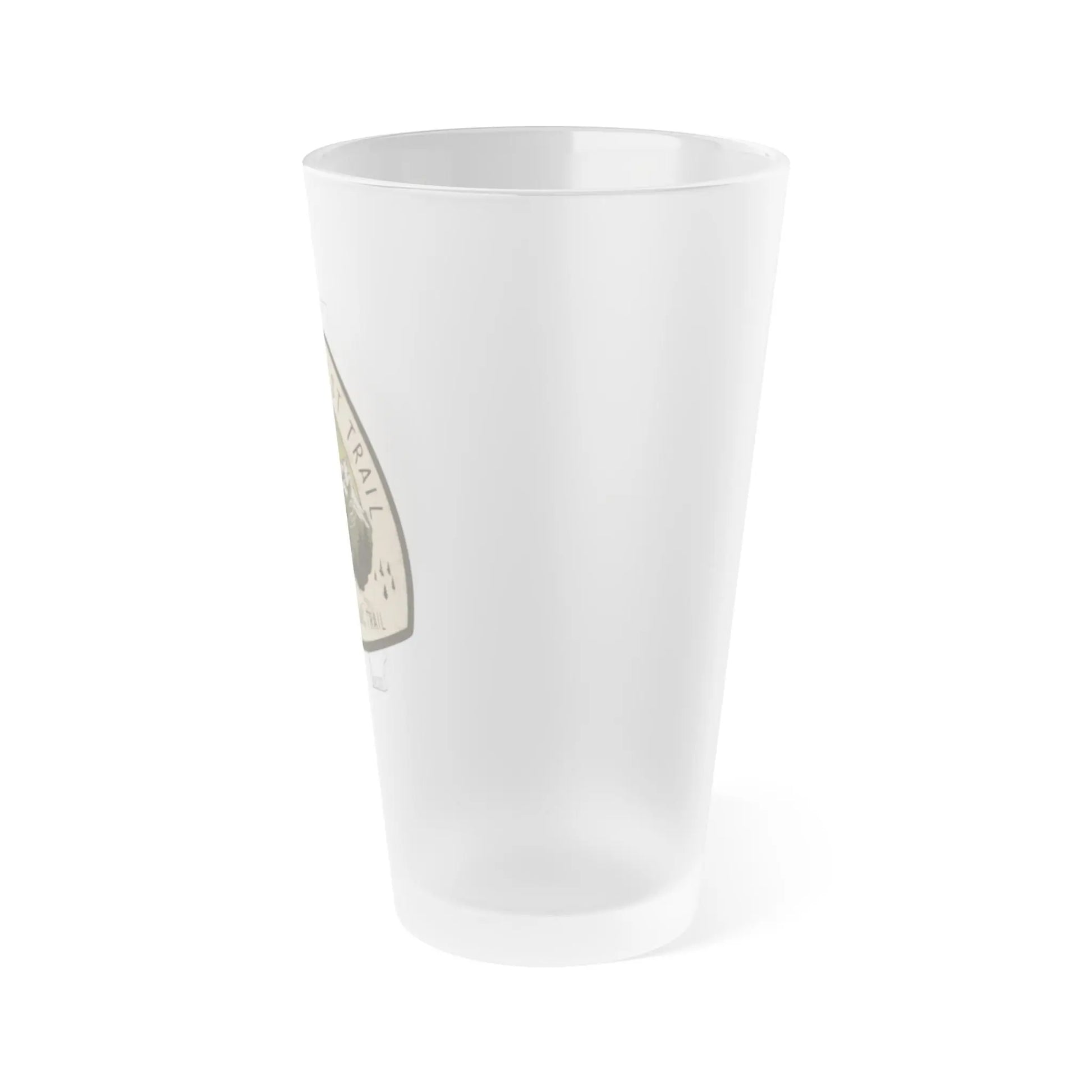 Pacific Crest National Scenic Trail Frosted Pint Glass 16oz Map Logo - Park Service Apparel