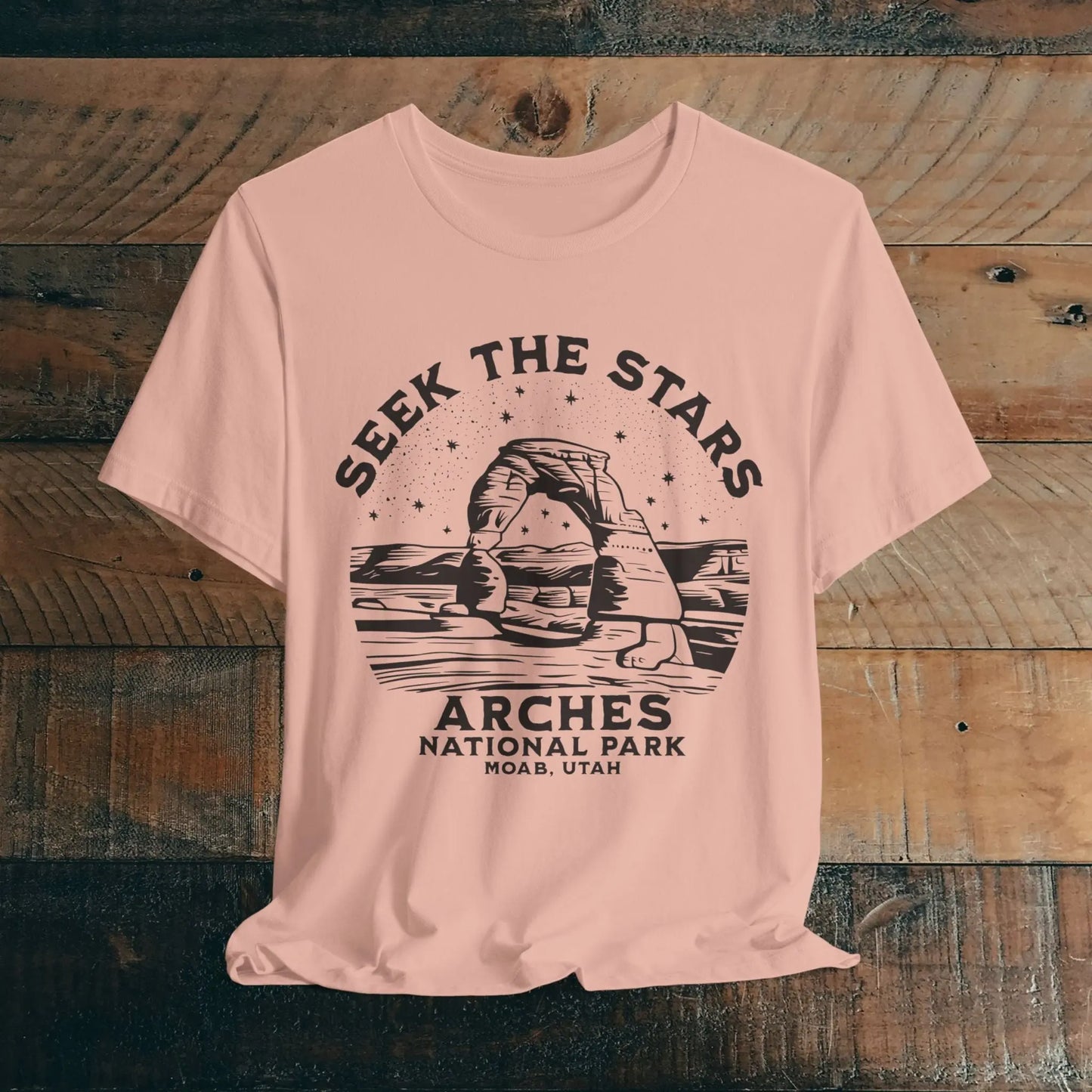 Arches National Park Unisex Fit Short Sleeve Tee Seek The Stars - Park Service Apparel