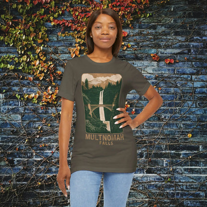 Multnomah Falls Oregon Unisex Fit Soft T-shirt Columbia River Gorge - Park Service Apparel