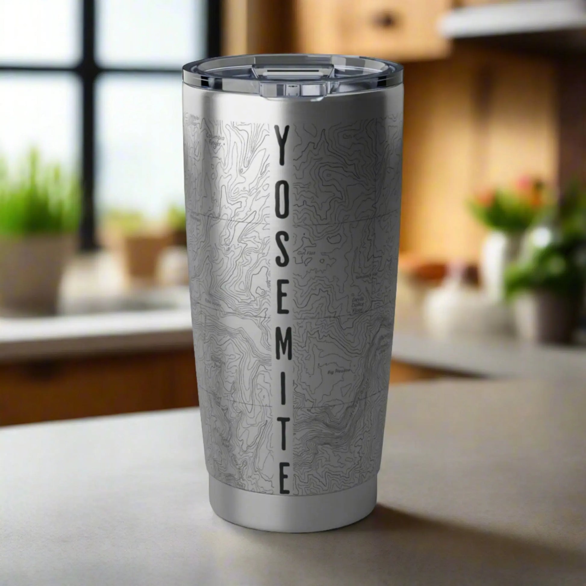 Yosemite National Park Topographic Tumbler 20oz Double Walled Sealed Spill Resistant Lid - Park Service Apparel
