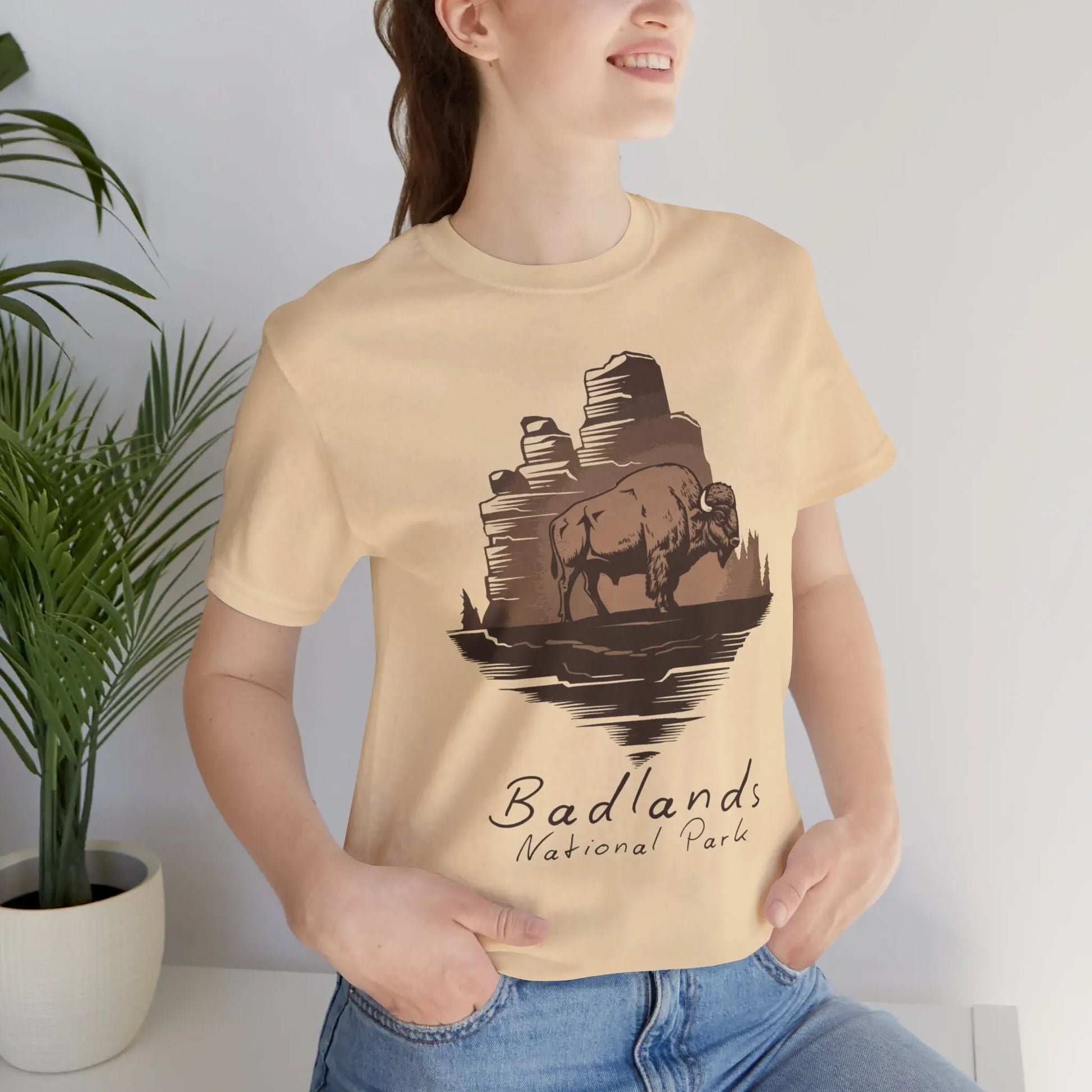 Badlands National Park Unisex Fit Soft T-shirt Roaming Buffalo Tee - Park Service Apparel