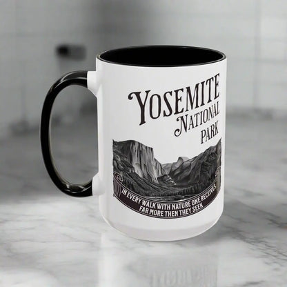 Yosemite National Park Coffee Mug 11oz 15oz Walk With Nature John Muir Quote Blue Black Pink Red - Park Service Apparel