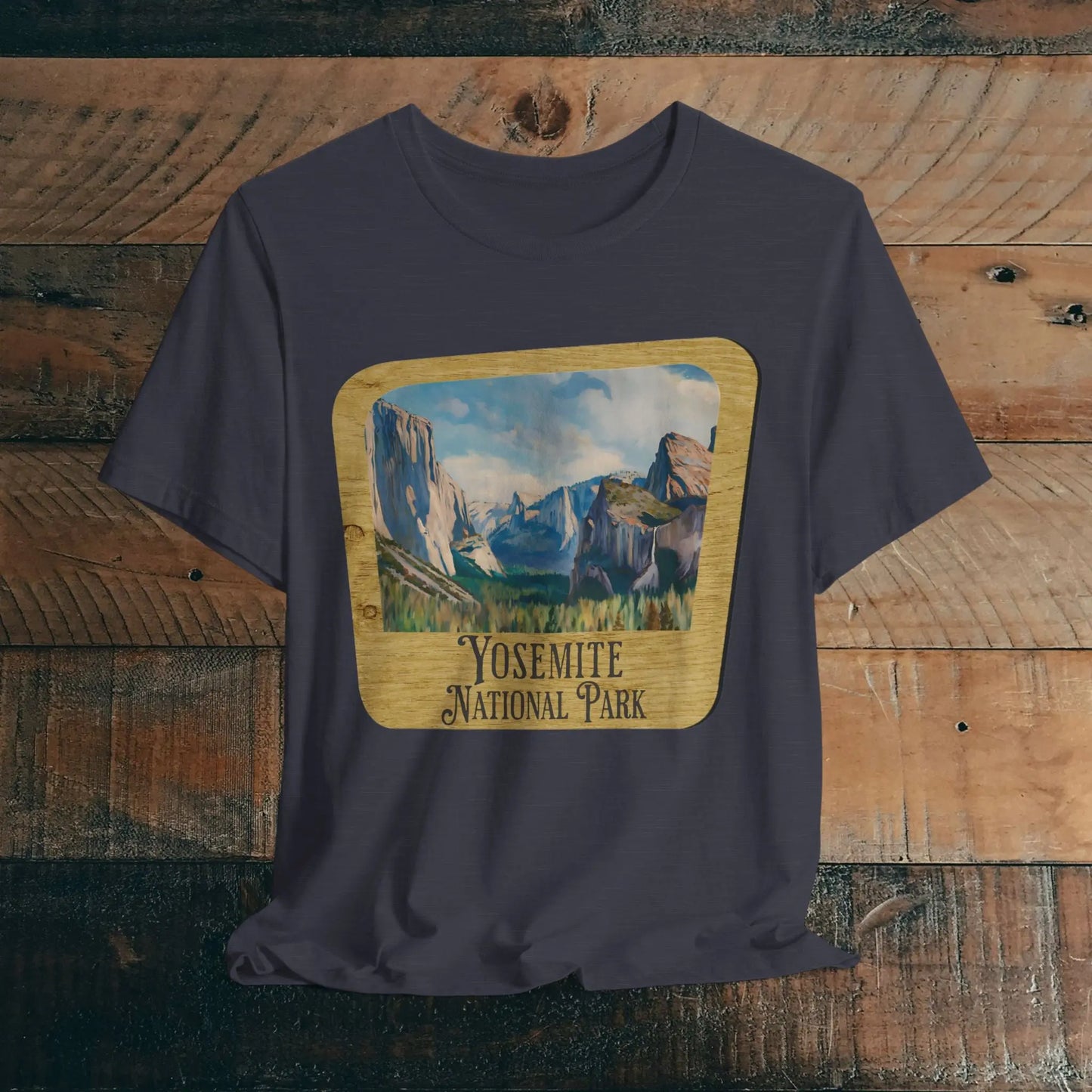 Yosemite National Park Unisex Fit Short Sleeve T-Shirt Wood Sign - Park Service Apparel