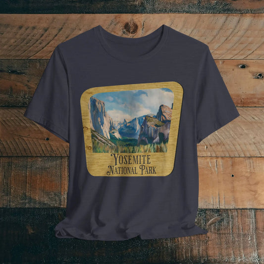 Yosemite National Park Unisex Fit Short Sleeve T-Shirt Wood Sign - Park Service Apparel