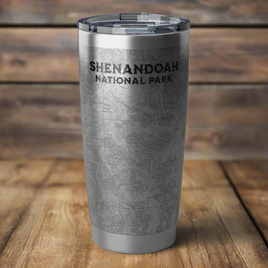 Shenandoah National Park Topographic Insulated Tumbler 20oz USGS Virginia Topo Map Coffee Cup On The Go