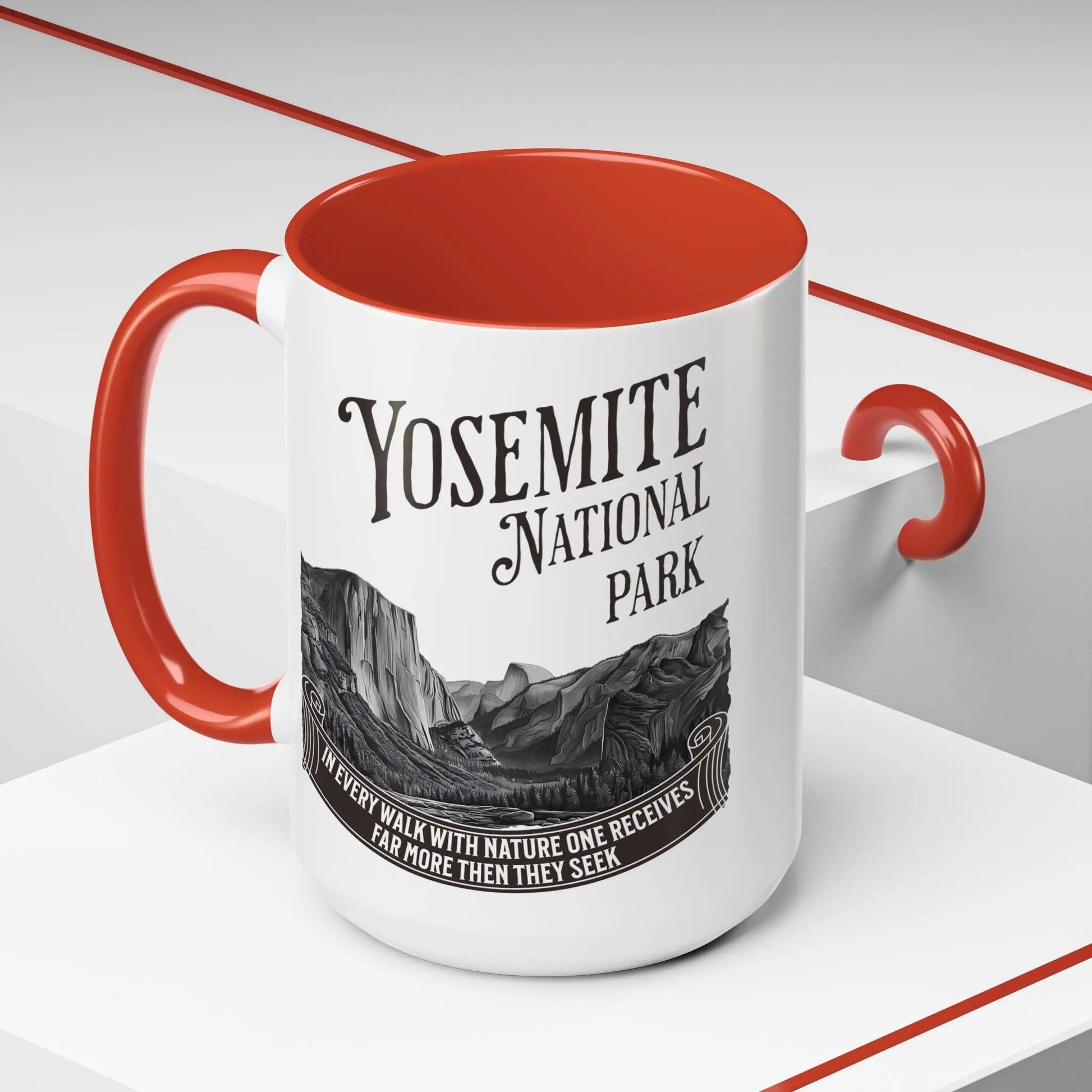Yosemite National Park Coffee Mug 11oz 15oz Walk With Nature John Muir Quote Blue Black Pink Red - Park Service Apparel