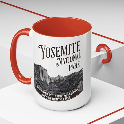 Yosemite National Park Coffee Mug 11oz 15oz Walk With Nature John Muir Quote Blue Black Pink Red - Park Service Apparel