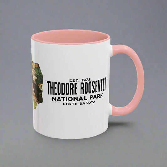 Theodore Roosevelt National Park Accent Coffee Mug 11oz 15oz North Dakota Bison Blue Black Pink Red Outdoor Inspired Printify