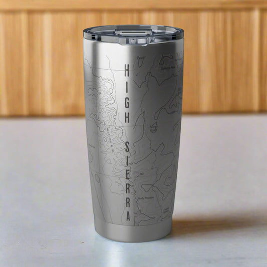 Mount Whitney District Topographic Tumbler 20oz Spill Resistant Lid High Sierra - Park Service Apparel