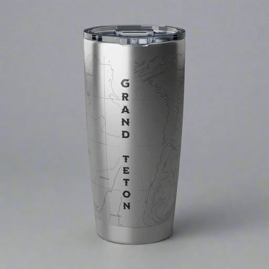 Grand Teton National Park Topographic Tumbler 20oz USGS Map Print - Park Service Apparel