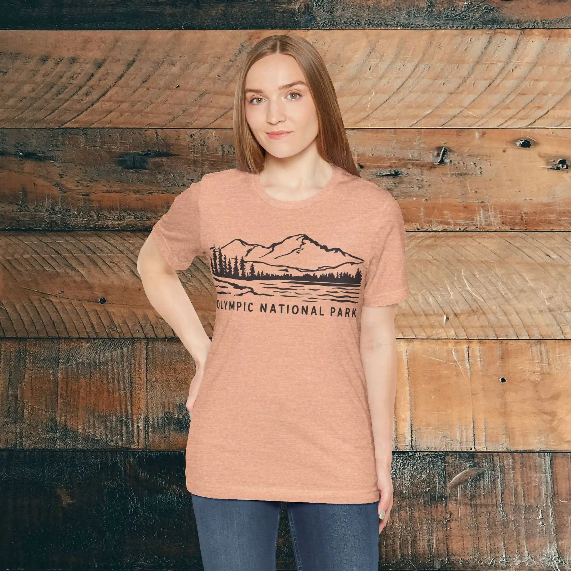 Olympic National Park Unisex Fit Soft T-Shirt Coastal Line Art - Park Service Apparel