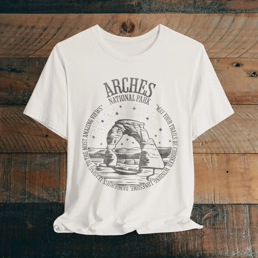 Arches National Park Unisex Fit Short Sleeve Tee Trails Be Crooked Ed Abbey - Park Service Apparel