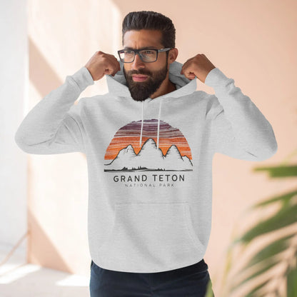 Grand Teton National Park Unisex Fit  Fleece Hoodie Colorful Skyline - Park Service Apparel