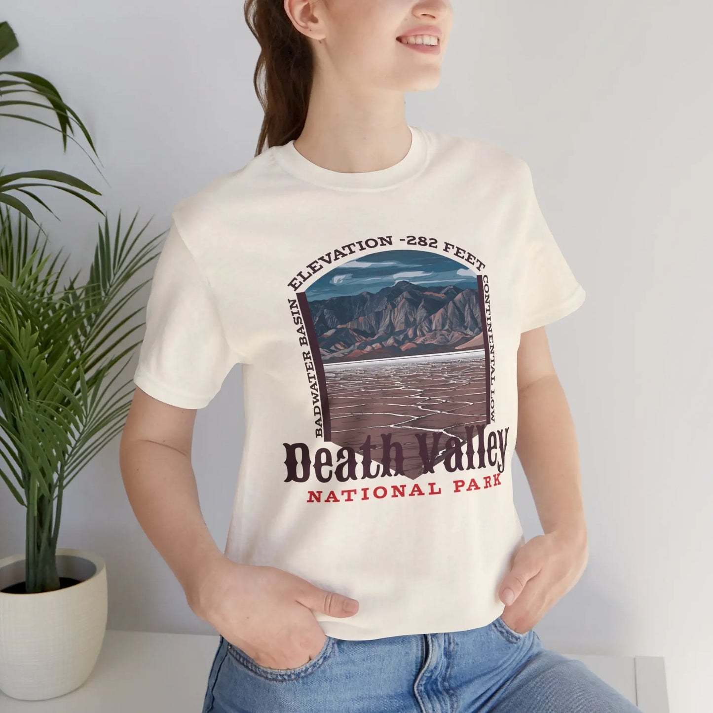 Death Valley National Park Unisex Jersey Tee Airlume Cotton Badwater Basin - Park Service Apparel