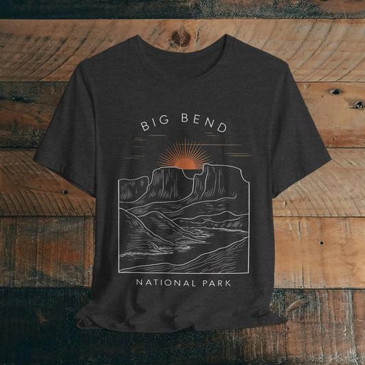 Big Bend National Park Unisex Fit Soft T-Shirt Sunrise Curving River - Park Service Apparel