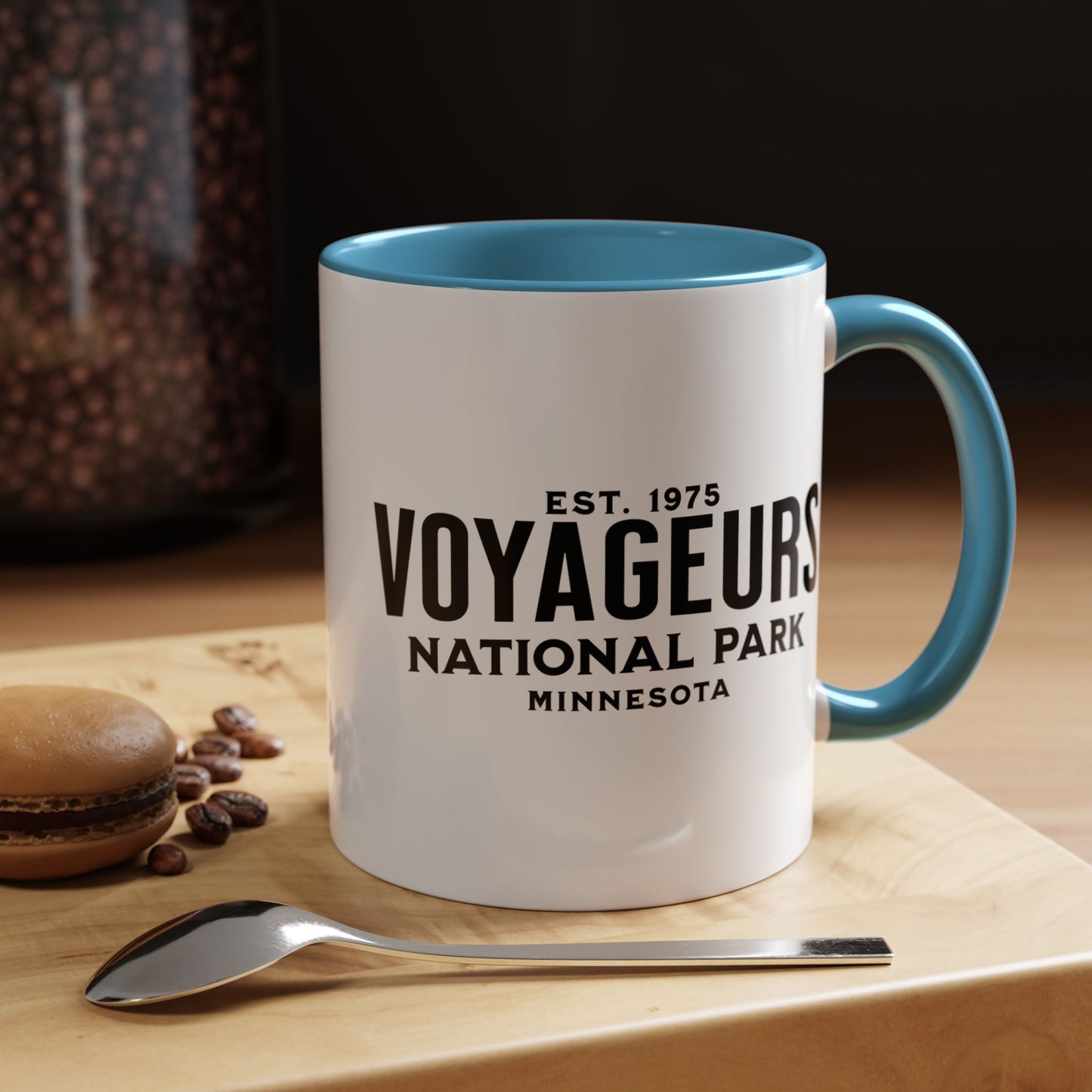 Voyageurs National Park Accent Coffee Mug 11oz 15oz Minnesota Wolf Blue Black Pink Red Outdoor Inspired Printify