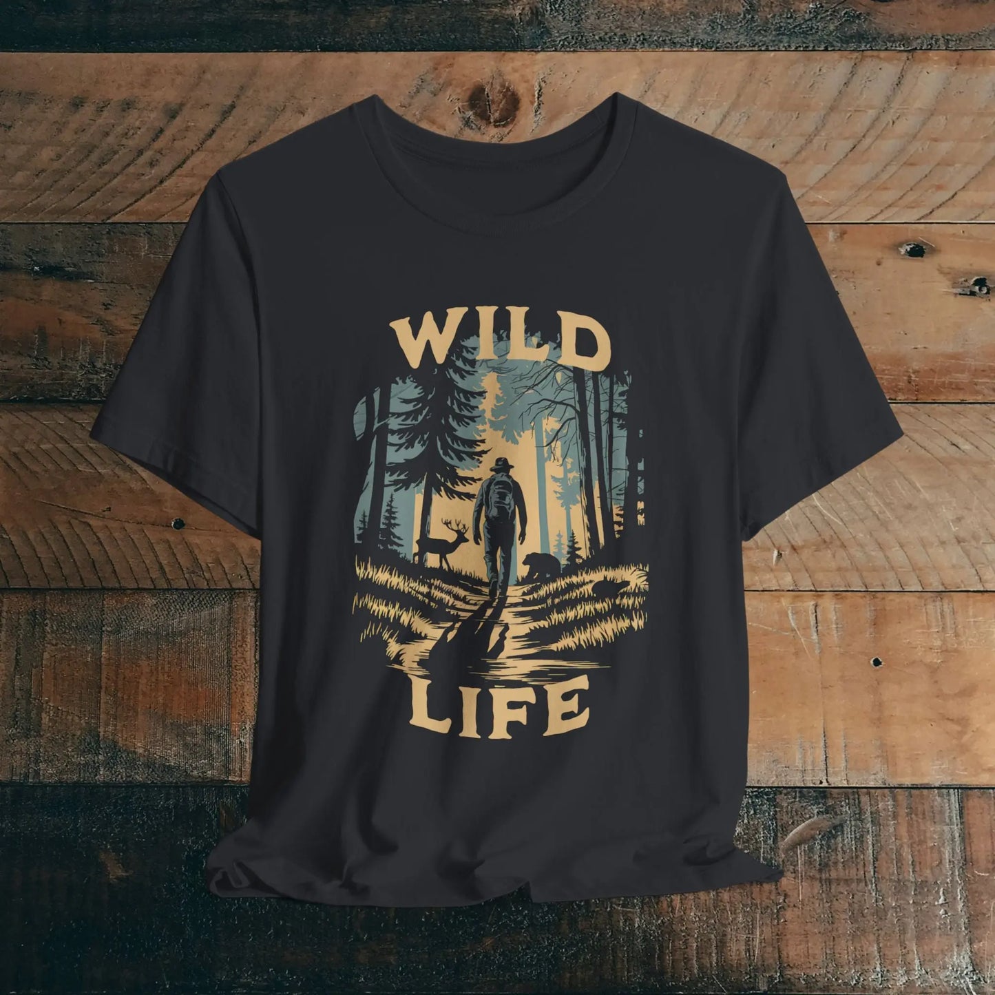 Wild Life Hike Unisex Fit Soft T-shirt Backpacker Hiker Outdoor Nature Tee - Park Service Apparel