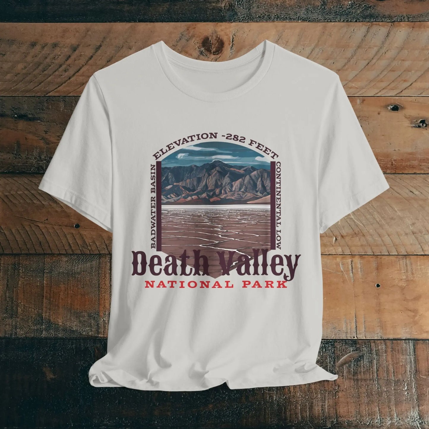 Death Valley National Park Unisex Jersey Tee Airlume Cotton Badwater Basin - Park Service Apparel