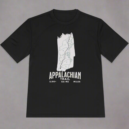Appalachian Trail White Blaze Map Unisex Fit Sport Tech Performance T-shirt Printify