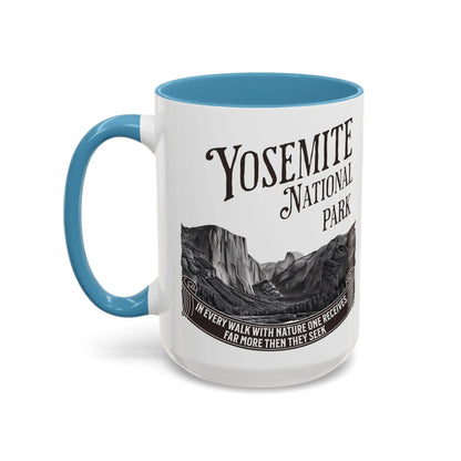 Yosemite National Park Coffee Mug 11oz 15oz Walk With Nature John Muir Quote Blue Black Pink Red - Park Service Apparel