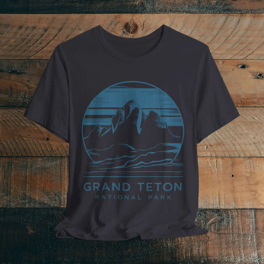 Grand Teton National Park Unisex Fit Soft T-Shirt Blue Mountain Art - Park Service Apparel