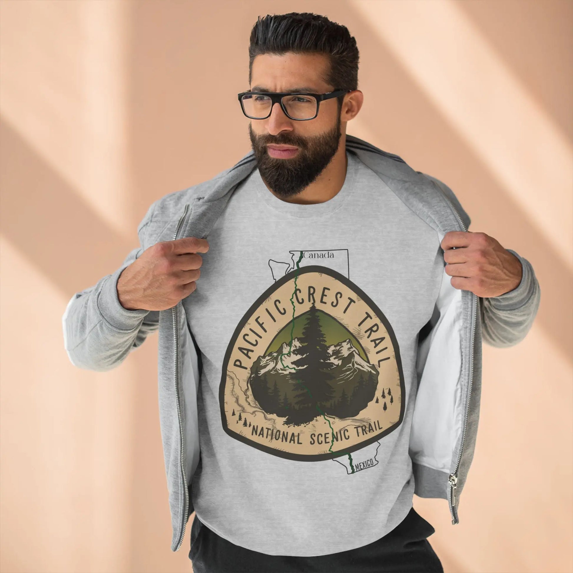 Pacific Crest National Scenic Trail Unisex Fit Crewneck Sweatshirt PCT Map Logo - Park Service Apparel