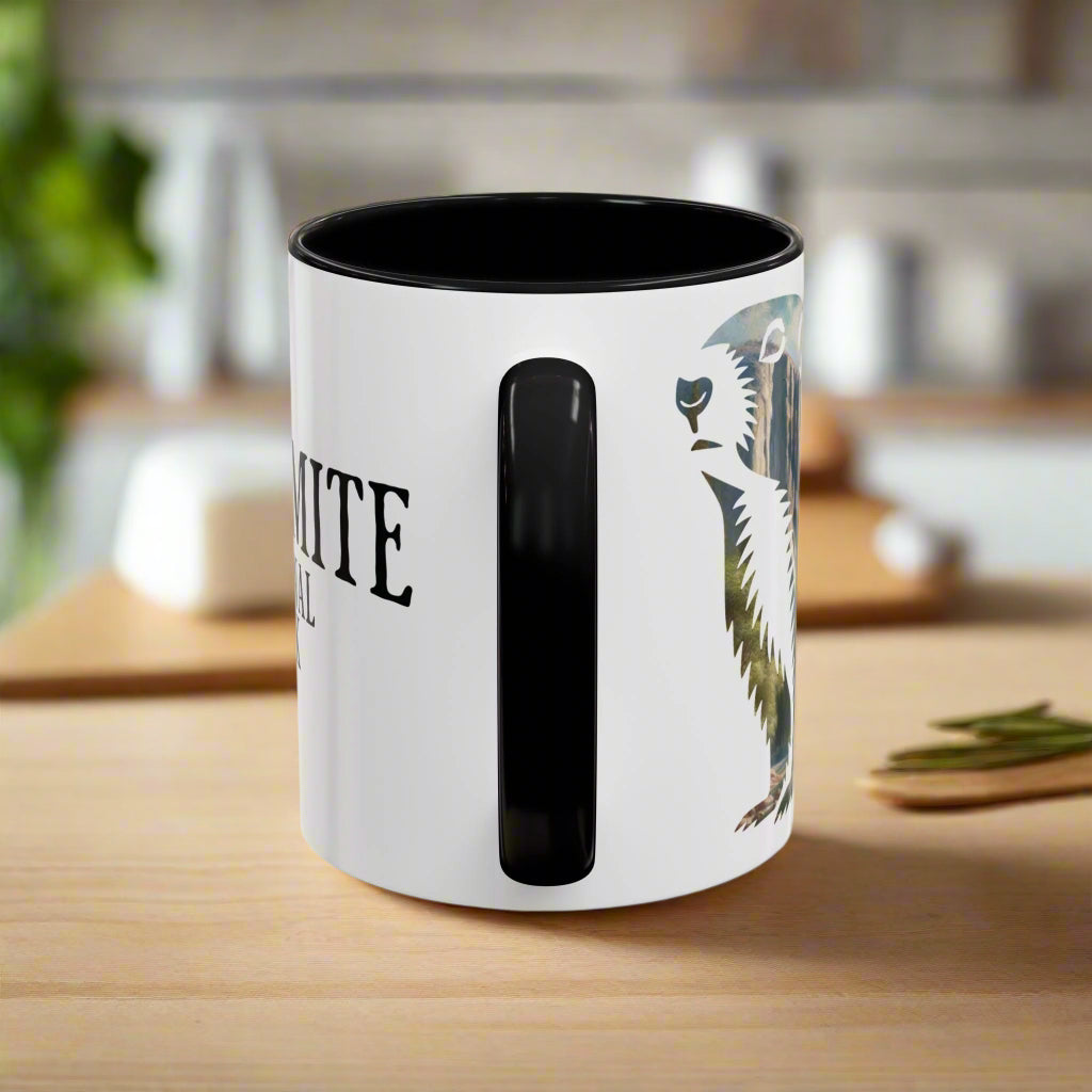 Yosemite National Park Colored Coffee Mug 11oz 15oz Colorful Mountain Cup Light Blue, Navy, Black, Pink, Red Printify